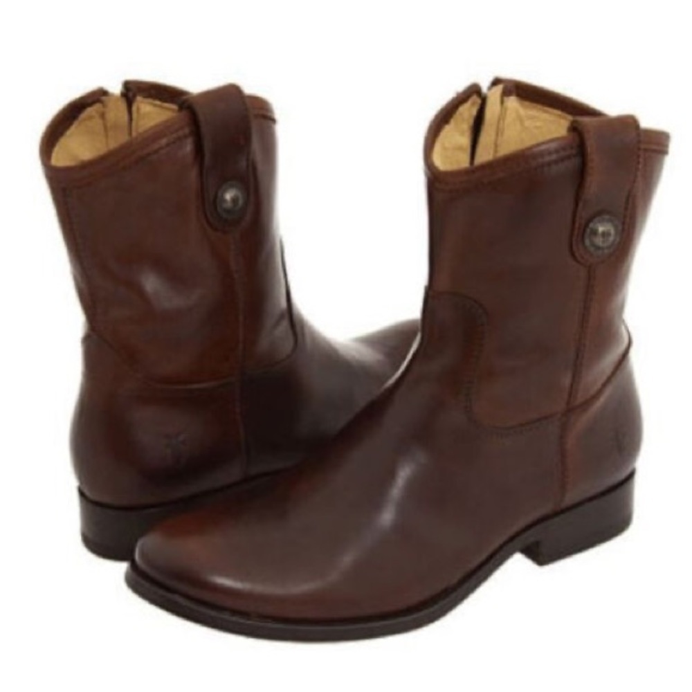 FRYE Melissa button short leather boots size 6 # western # cowboy